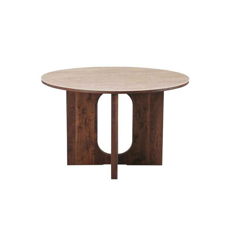 Mesa Comedor Redonda Actual 120 cm Nogal Serie Allois Mesa Comedor Redonda Actual 120 cm Nogal Serie Allois