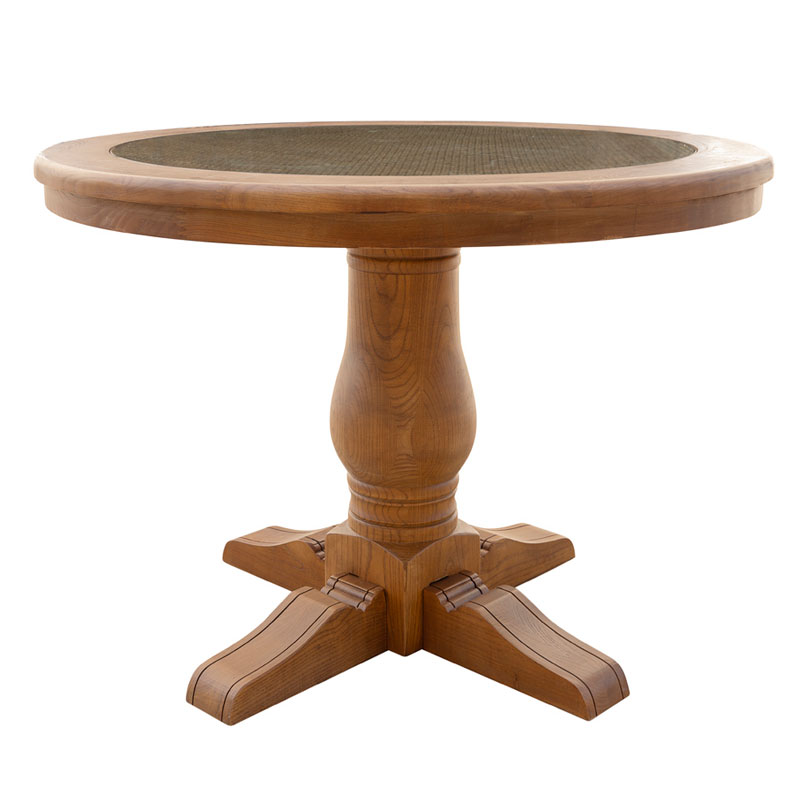 Mesa Comedor Redonda Madera Roble Pata Central Serie Aorla