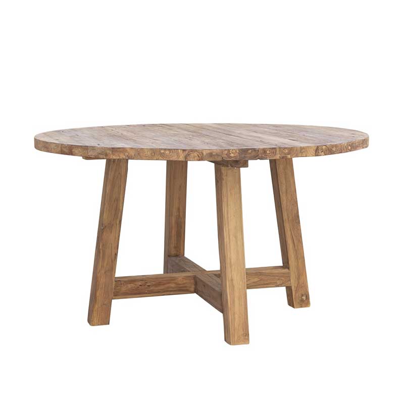 Mesa Comedor Redonda Teca 140 cm - Serie Orlando