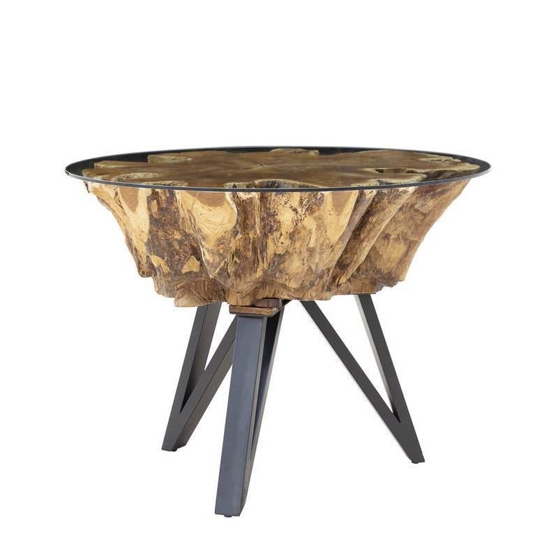 Mesa Comedor Rustica Troncos Redonda Serie Ariels
