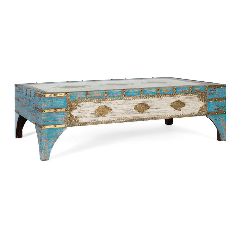 Mesa de Centro Grande Diseño Oriental en Colores Serie Borgala