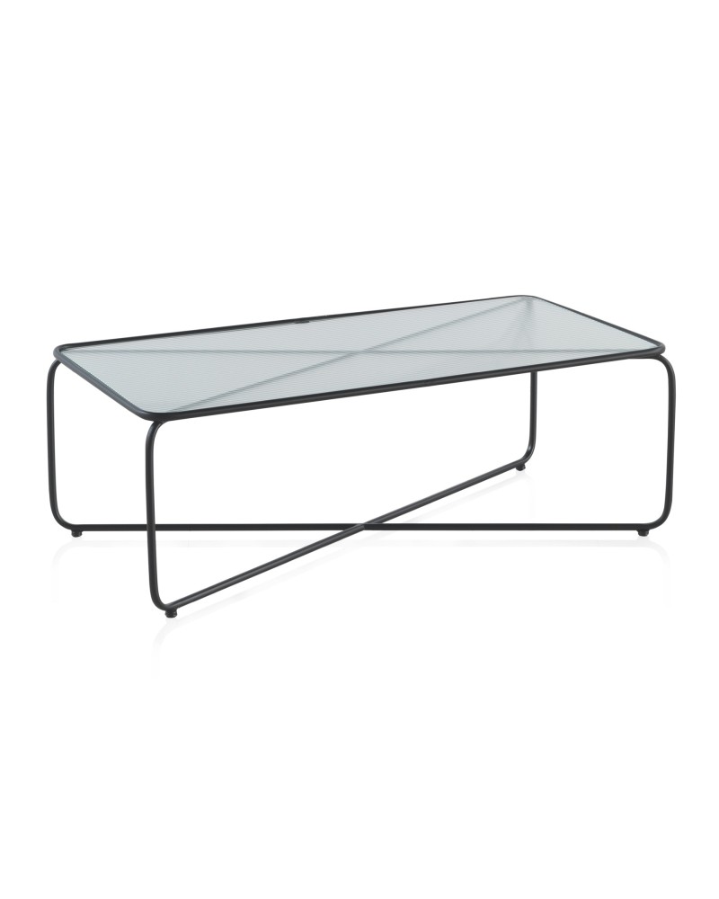 Mesa de Centro Moderna Forja Cristal Serie Ahejat