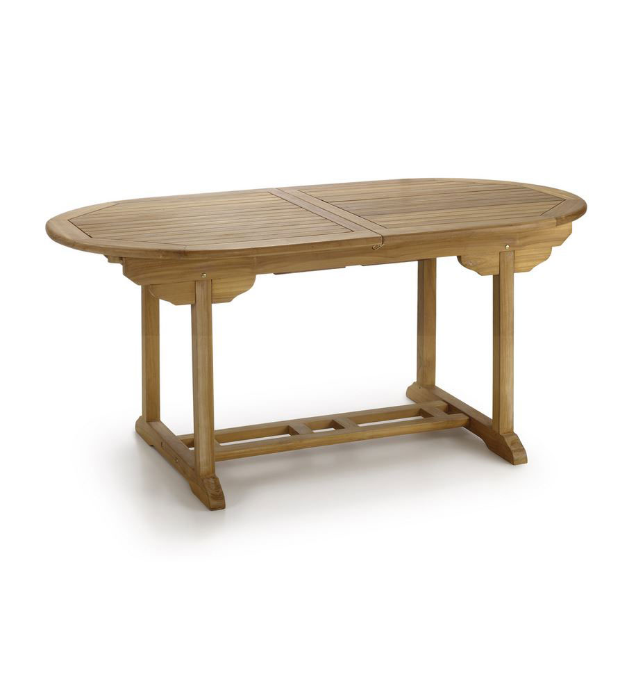 Mesa Ovalada Extensible Teca Para Jardin Serie Snick