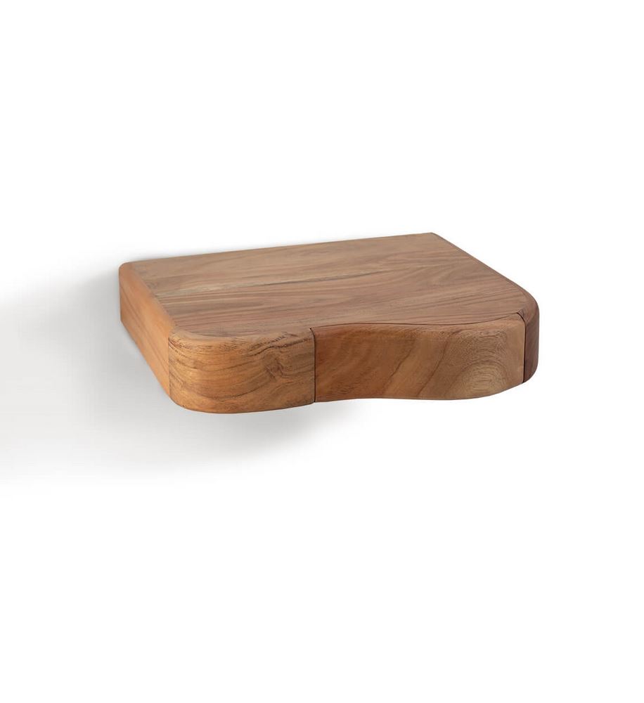 Mesita Colgante 1 Cajon Acacia Forma Irregular Serie Adrum