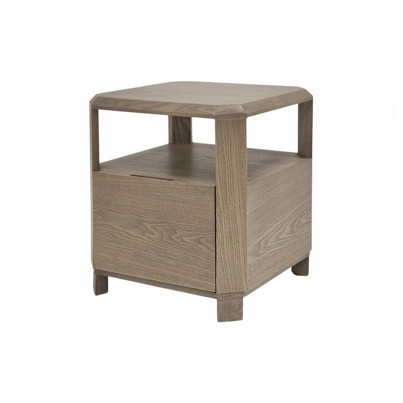 Mesita de Noche 1 Cajon y Estante Fresno Lavado Serie Lennier Mesita de Noche 1 Cajon y Estante Fresno Lavado Serie Lennier