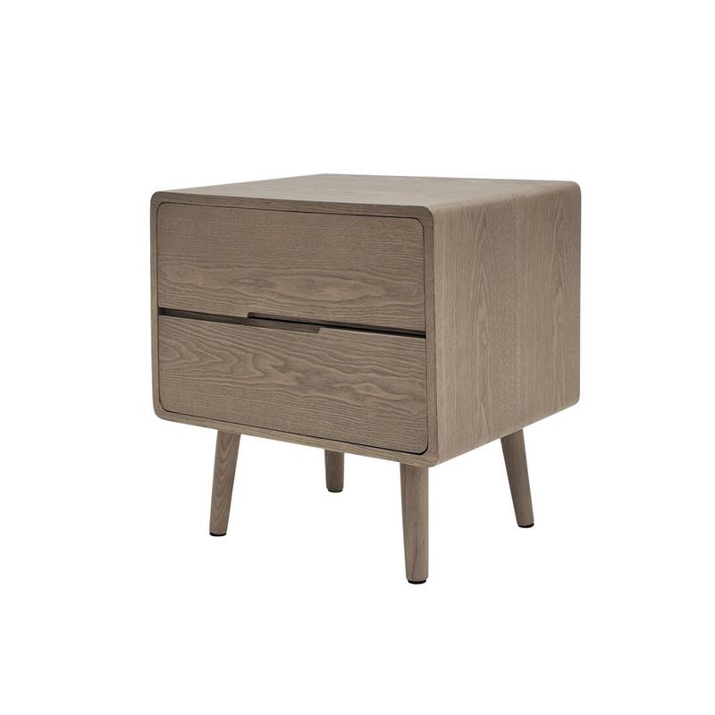 Mesita de Noche 2 Cajones Fresno Lavado Serie Ivants Mesita de Noche 2 Cajones Fresno Lavado Serie Ivants