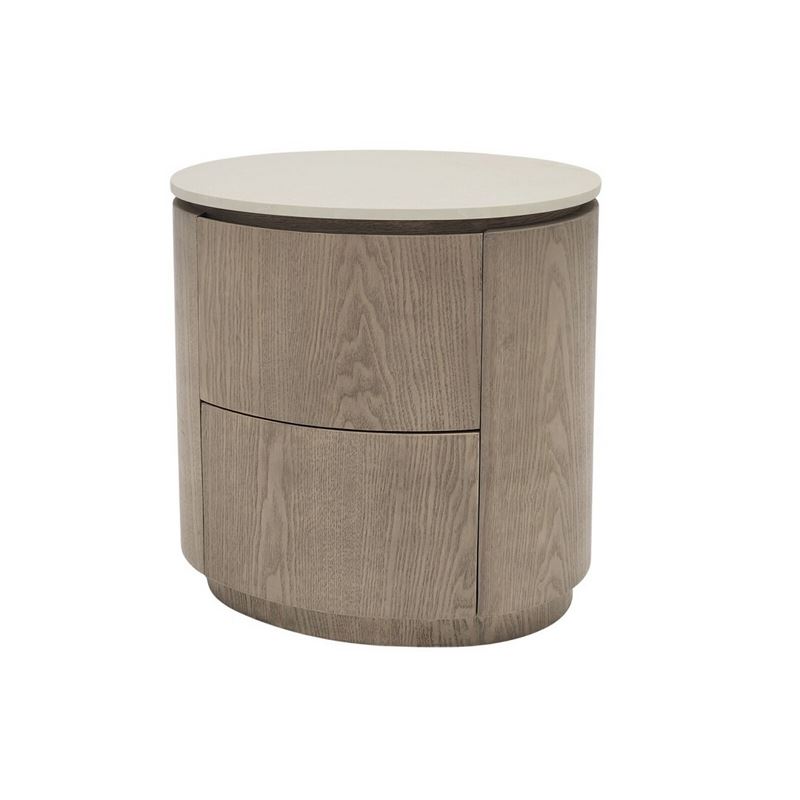 Mesita de Noche 2 Cajones Fresno Lavado Serie London