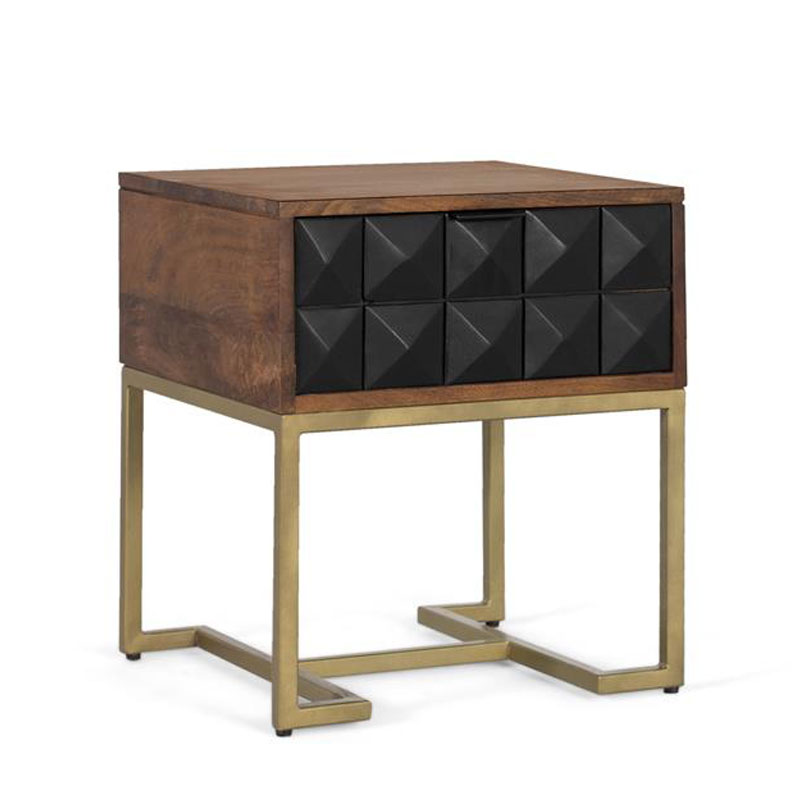 Mesita de Noche Moderna 1 Cajon Madera Mango Angiot