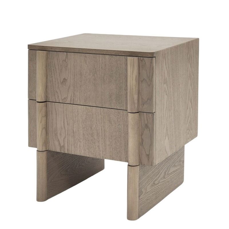 Mesita de Noche Moderna 2 cajones Fresno Lavado Winters