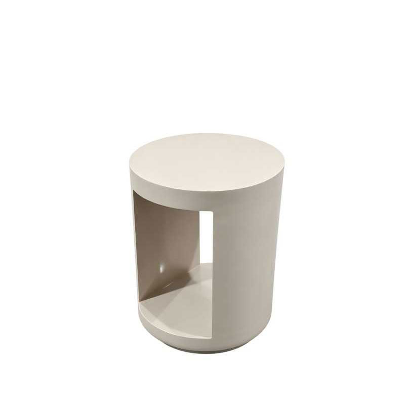 Mesita Moderna Redonda Color Crema Brillo - Serie Amalfi Mesita Moderna Redonda Color Crema Brillo - Serie Amalfi