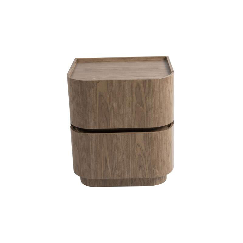 Mesita Noche Moderna Semicircular 2 Cajon Serie Ligna