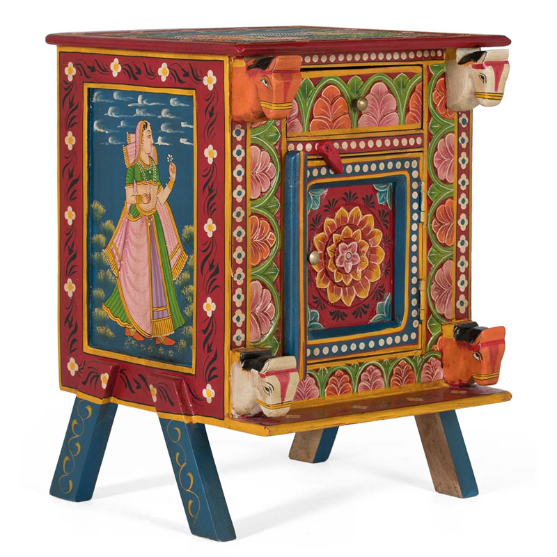 Mesita Noche Oriental Colores 1 Puerta 1 Cajón - Serie Akai