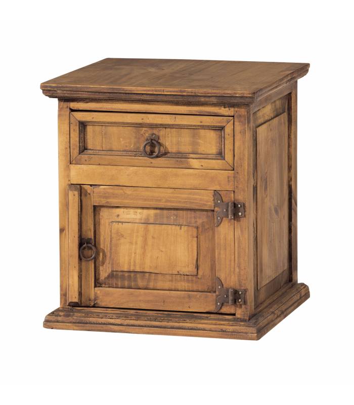 Mesita Noche Rustica Mejicana 1 Cajon y Puerta Madera Maciza