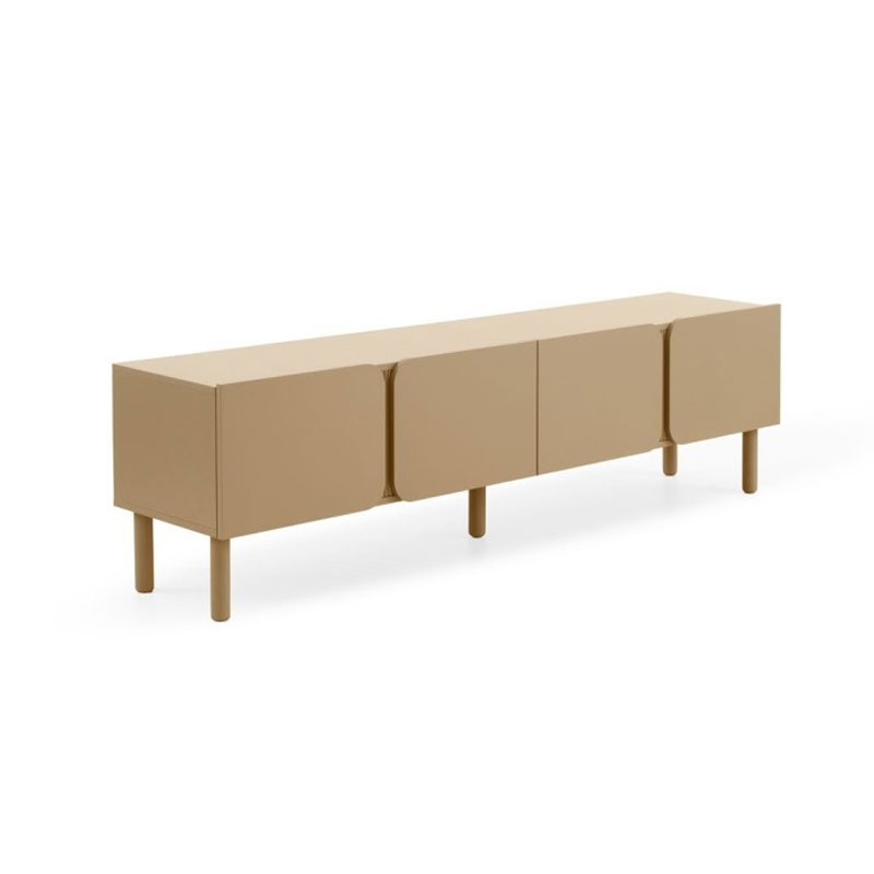 Mueble Bajo TV 4 Puertas Redondeadas beige Serie Athin