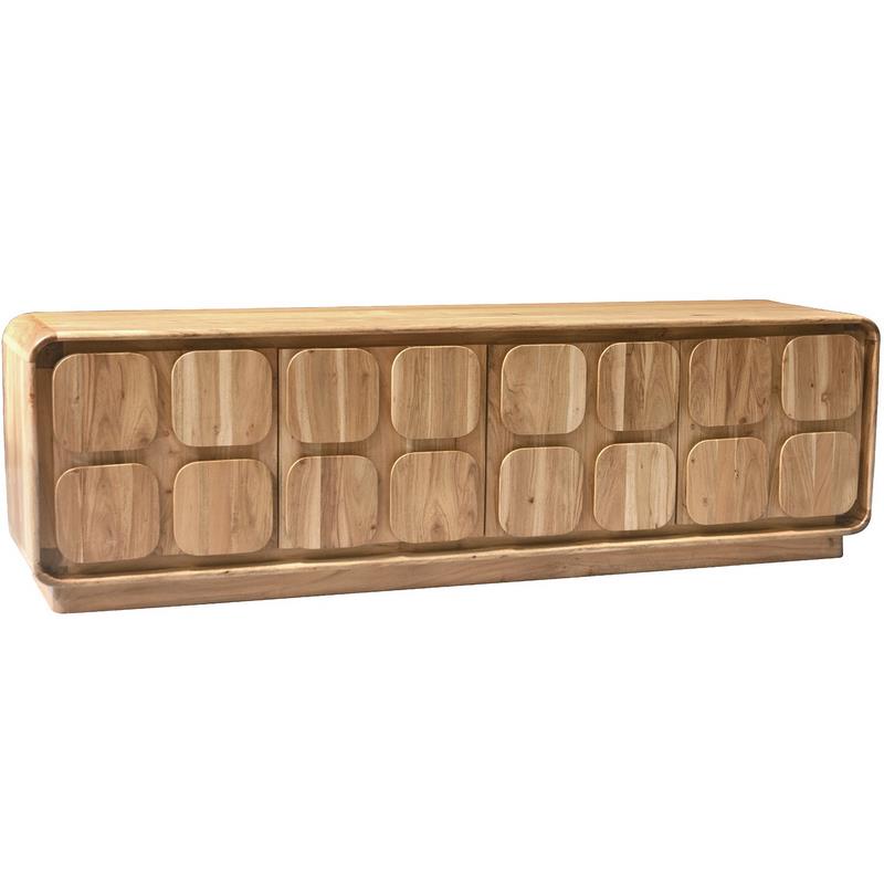 Mueble bajo TV Madera Mango Natural 4 Puertas Agassiz