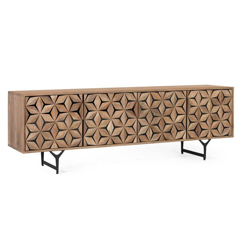 Mueble TV Actual 4 Puertas Decoradas Bicolor Destrans