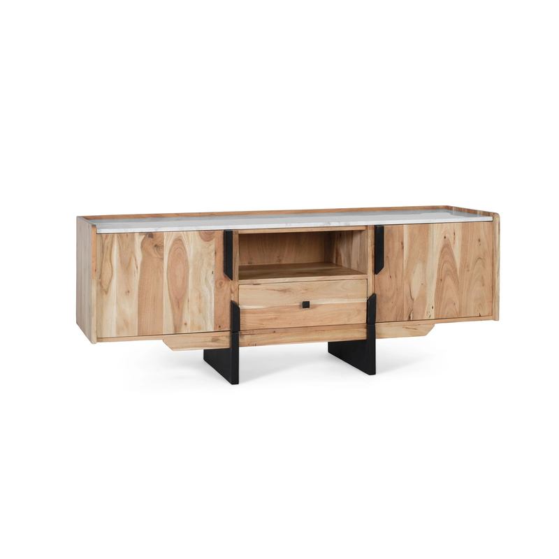 Mueble TV Actual Madera Marmol Metal - Serie Alisalt Mueble TV Actual Madera Marmol Metal - Serie Alisalt