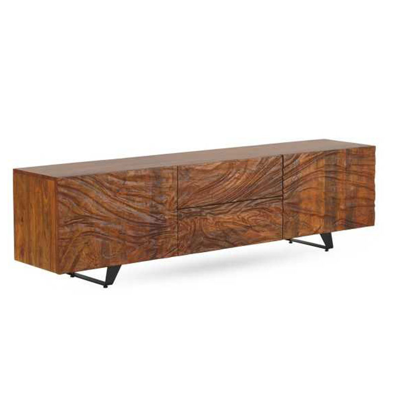 Mueble TV Diseño  2 Puertas 2 Cajones Labrados Serie Alveza