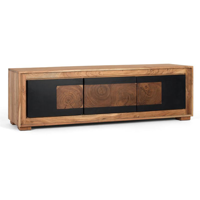 Mueble TV Diseño Contemporaneo 3 Puertas Madera Mango Adaniell