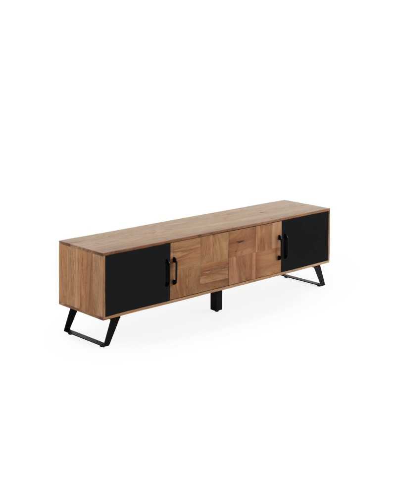 Mueble TV Industrial Actual 4 Puertas Madera Acacia Ayerta