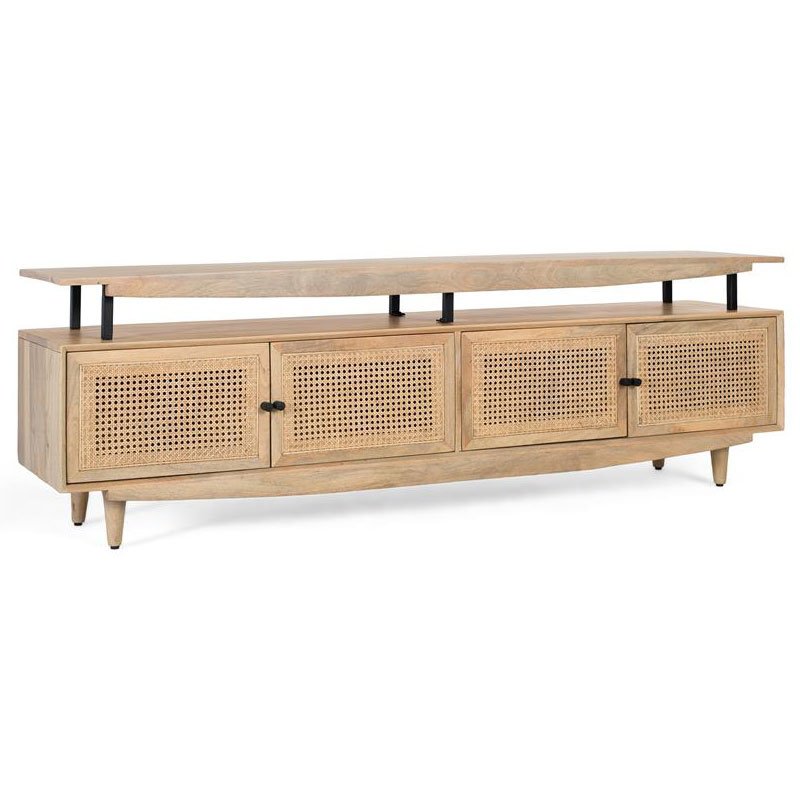 Mueble TV Moderno 4 Puertas Rejilla Ratan Serie Arcolat