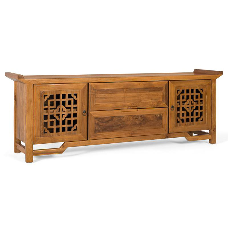 Mueble TV Tallado Estilo Oriental 2 Puertas Serie Ascanio