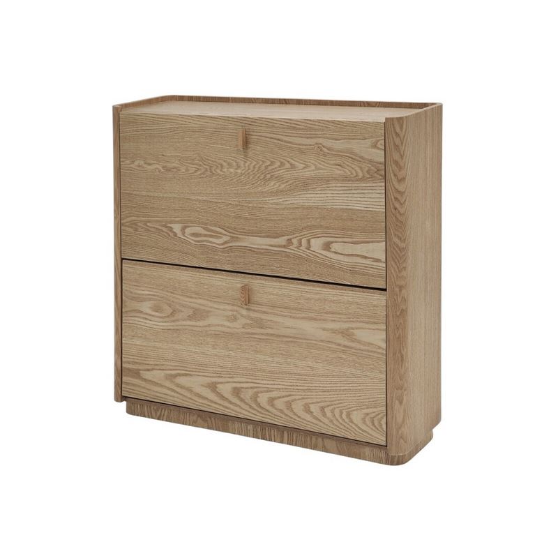 Mueble Zapatero 2 Puertas Basculantes Madera Natural Nereide