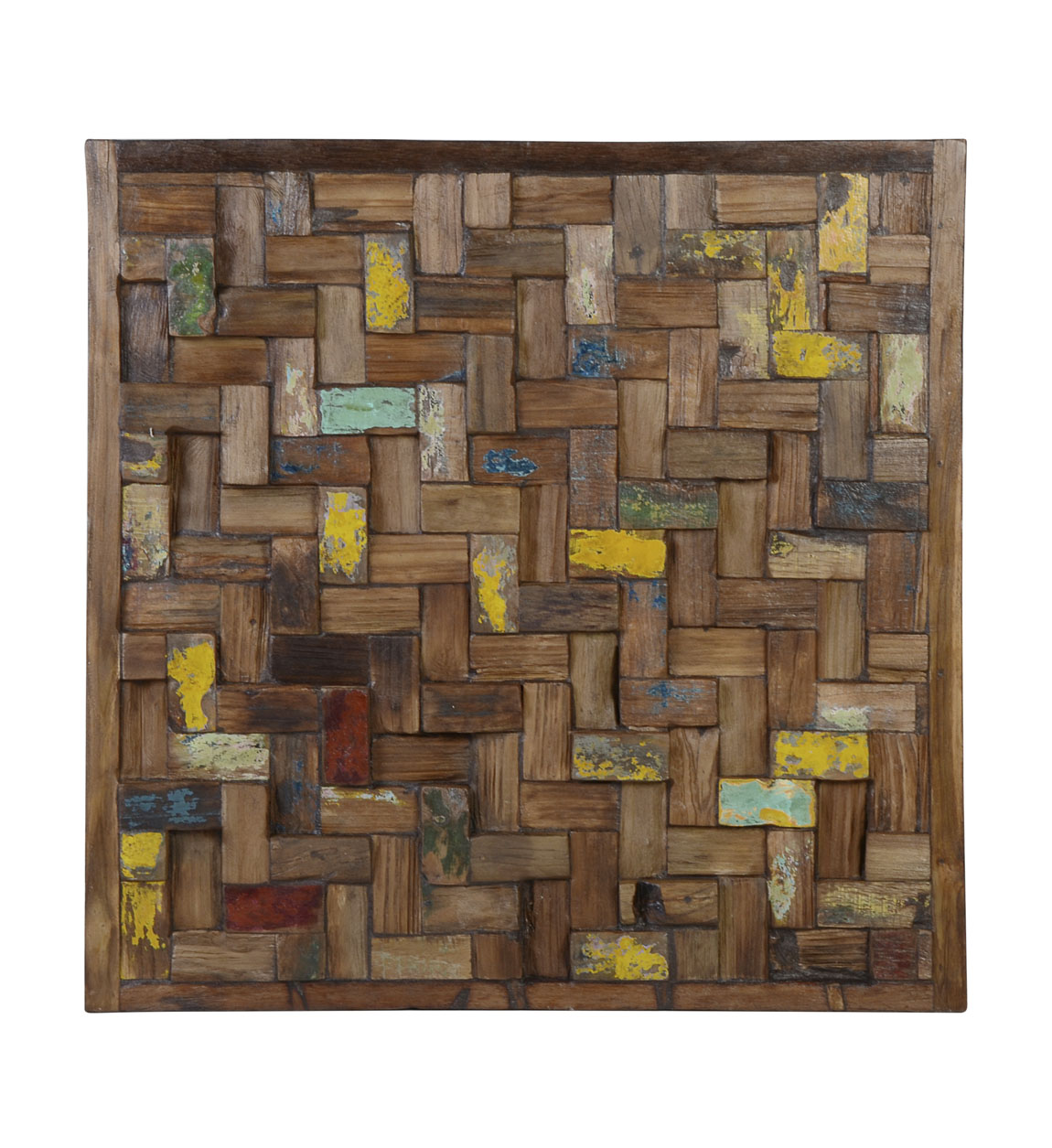 Panel Decoracion Trozos de Madera Multicolor Serie Aldissone