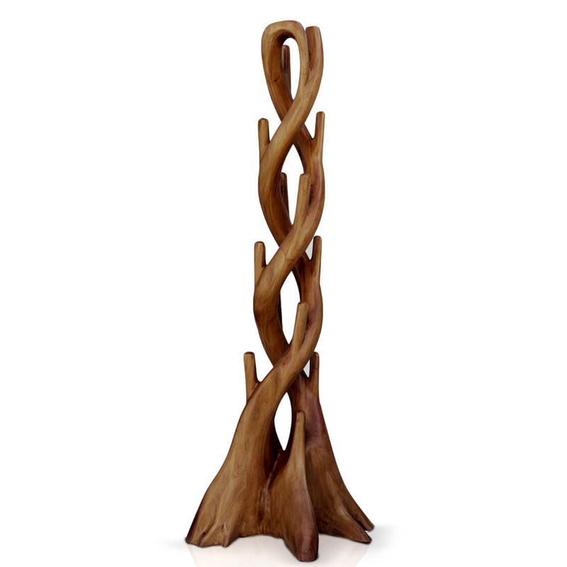 Perchero Rustico Doble Tronco Madera Caoba - Serie Arestay