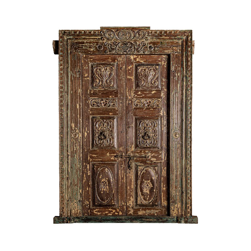 Puerta Clasica Tallada Madera Mango Leandra Serie Amblard