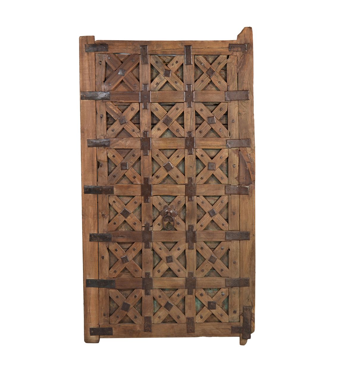 Puerta Pequeña Cruces Madera Maciza Teca Antigua Anore