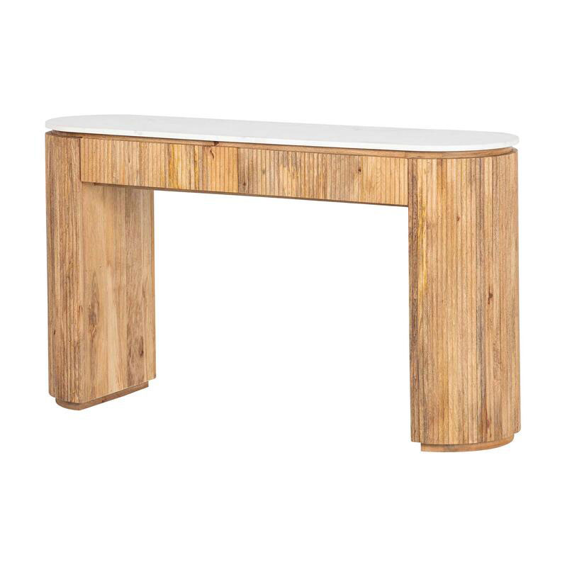 Recibidor Rustico Actual Madera Mango y Marmol Serie Tyla