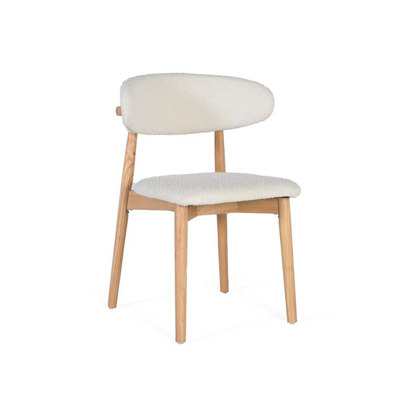 Set 2 Sillas Madera Natural Asiento Respaldo Tapizado Asnara