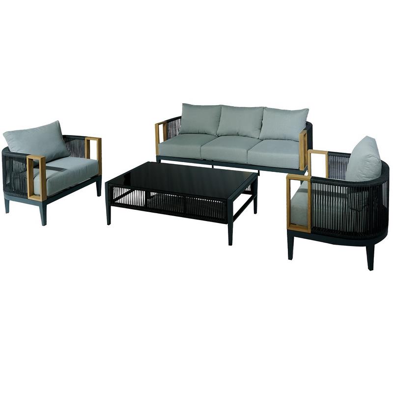 Set Sofa 3 Plazas, 2 Sillones y Mesa Serie Aglirt Set Sofa 3 Plazas, 2 Sillones y Mesa Serie Aglirt