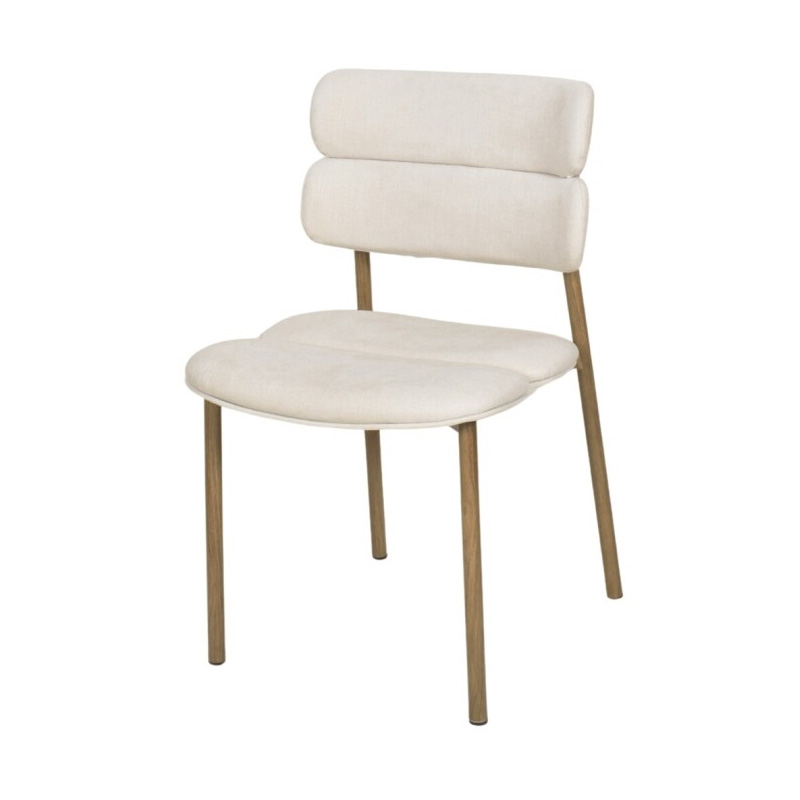 Silla Actual Comedor Metal Asiento Respaldo Beige Serie Anaia