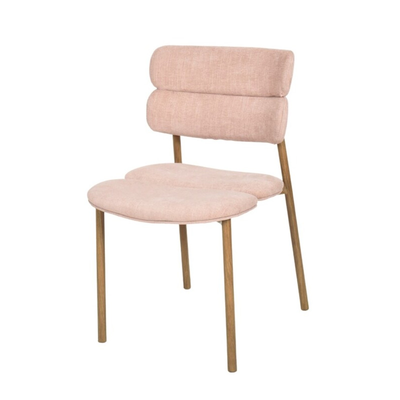 Silla Actual Comedor Metal Asiento Respaldo Rosa Serie Anaia