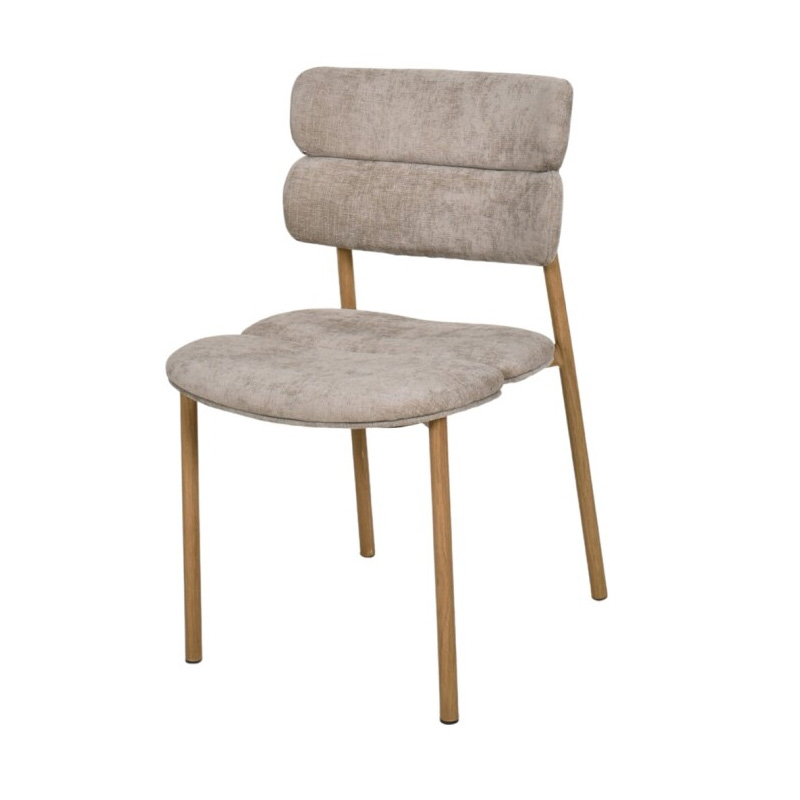 Silla Actual Comedor Metal Asiento Respaldo Topo Serie Anaia