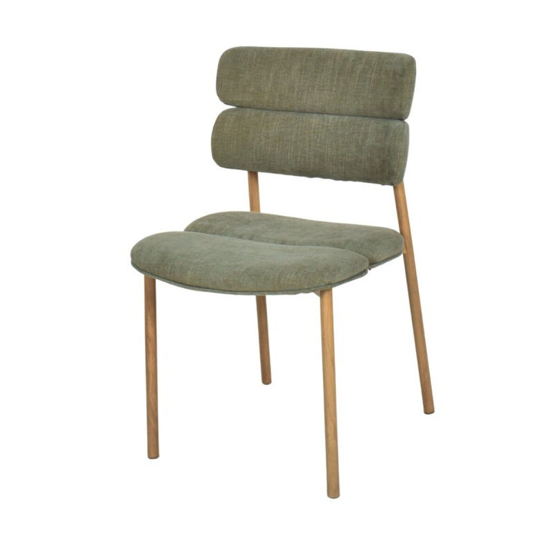 Silla Actual Comedor Metal Asiento Respaldo Verde Serie Anaia