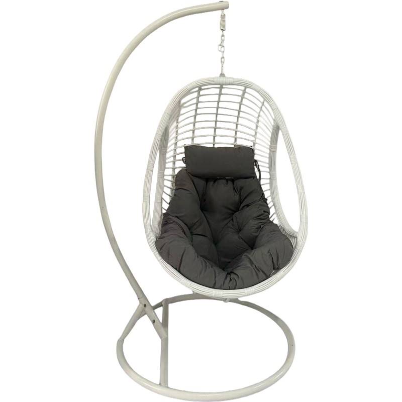 Silla Columpio Colgante Acero Blanco y Ratan Sintetico - Ahrana Silla Columpio Colgante Acero Blanco y Ratan Sintetico - Ahrana