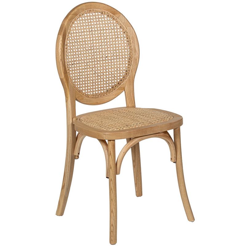 Silla Comedor Madera Cedro Natural Tejido Rattan Serie Ackere