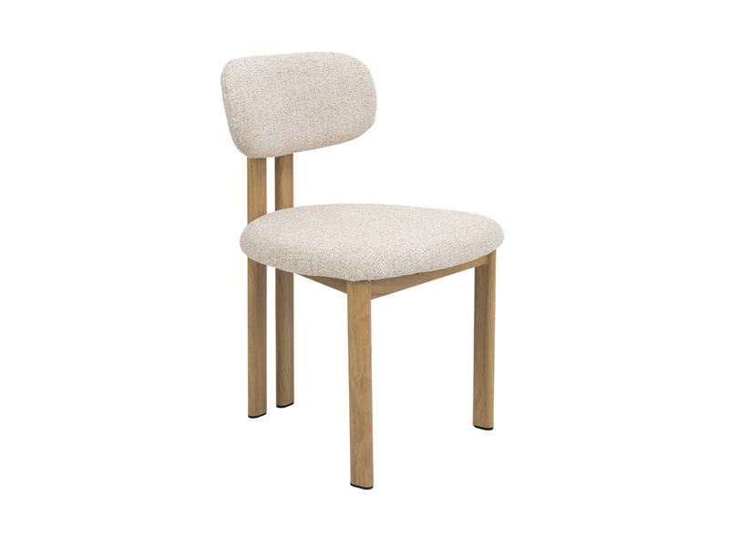 Silla Comedor Metalica Actual Tapizada Beige Serie Nyree