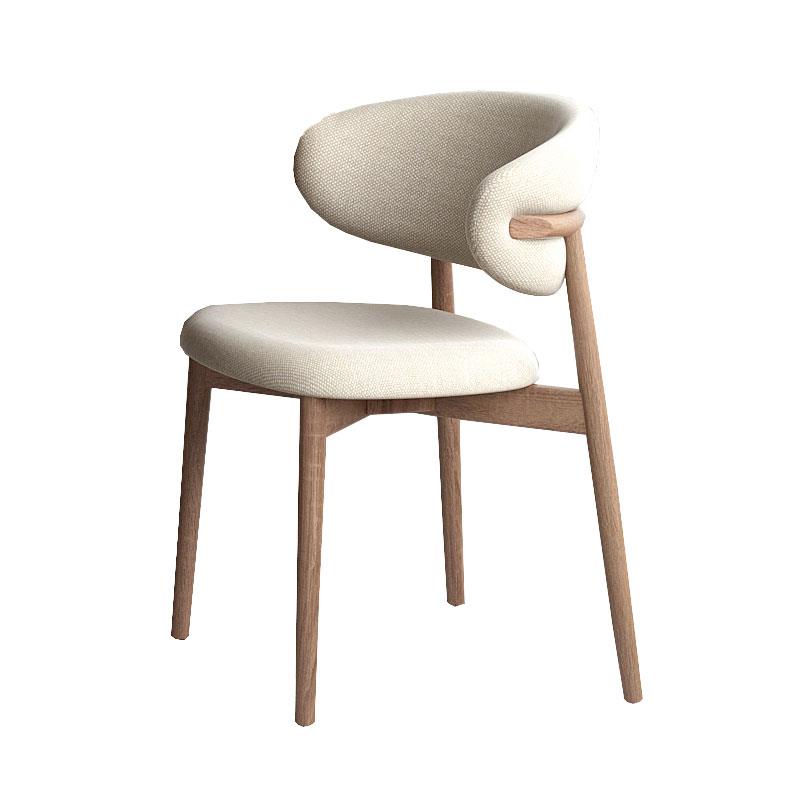 Silla Comedor Moderna Haya Natural y Tapizado Beige Anube
