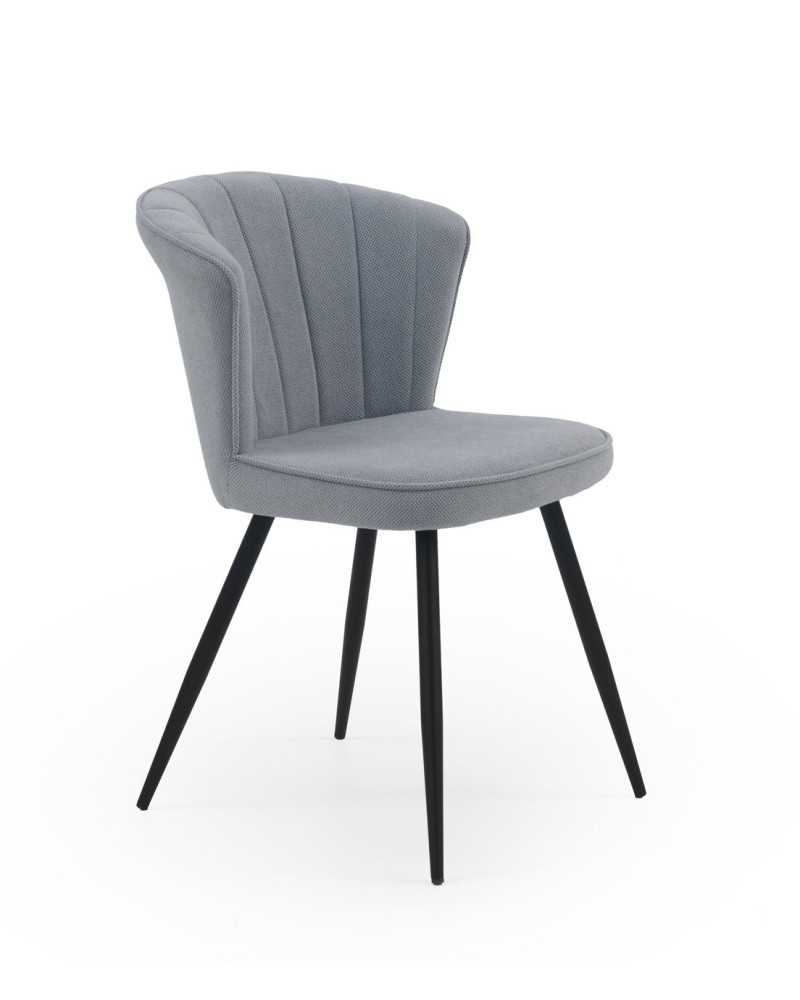 Silla Moderna Tapizada Gris Celeste Patas Metalicas Aldegati