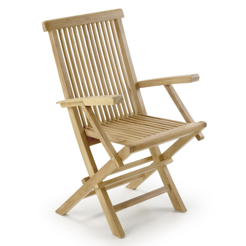 Sillon Brazos Jardin Madera Teca Plegable Serie Snick