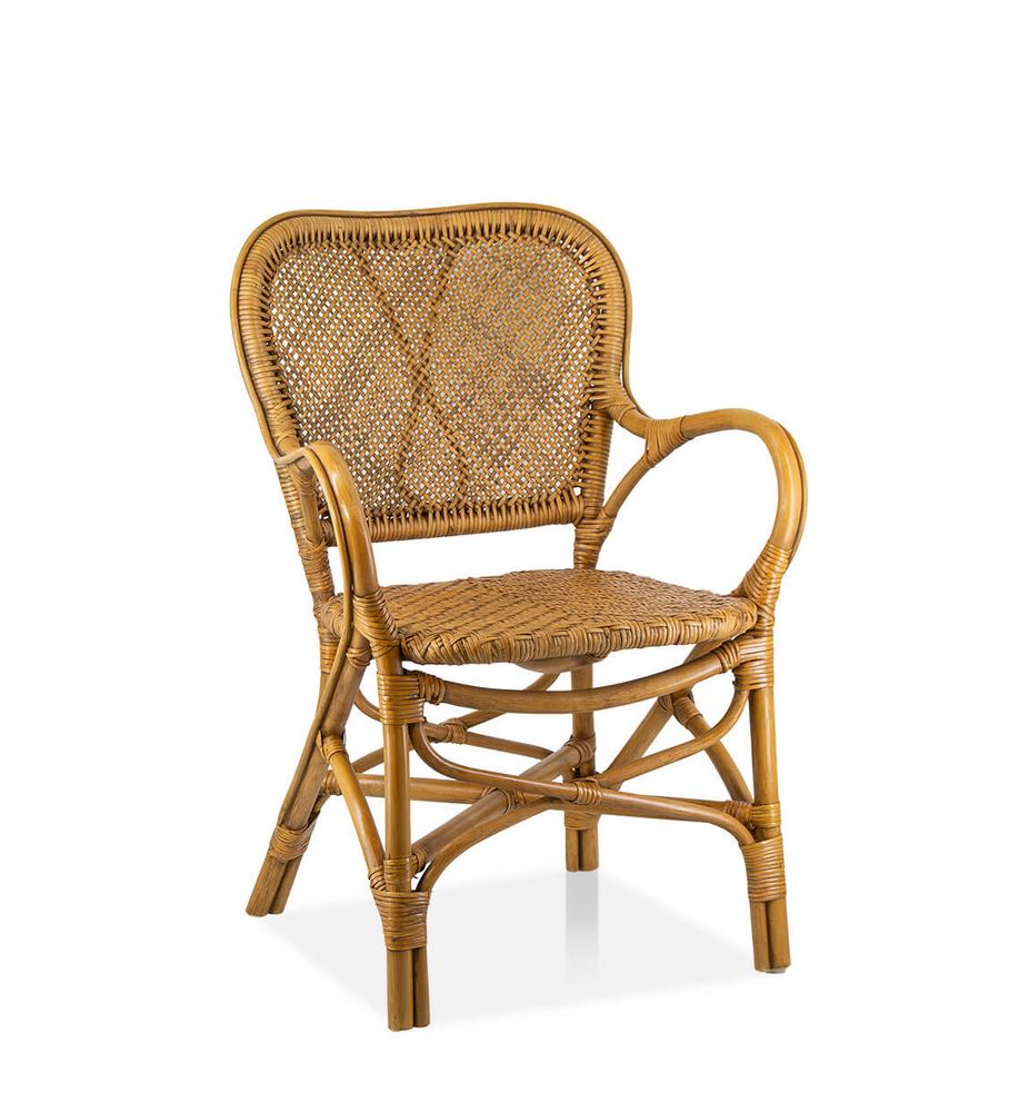Sillon Comedor Miami Rattan Natural y Rejilla Serie Sidney
