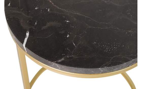 2 Mesas Nido Auxiliares Redondas Marmol Blanco Negro Aelsop