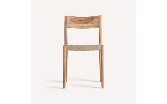 2 Silla Comedor Contemporanea Caen Madera Teca Backlyn