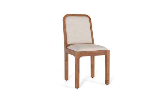 2 Sillas Comedor Madera Acacia Asiento Respaldo Tapizado Aratany