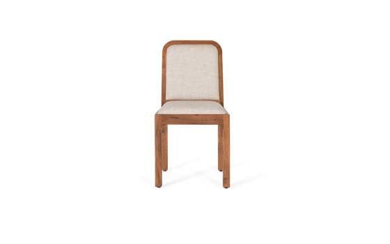 2 Sillas Comedor Madera Acacia Asiento Respaldo Tapizado Aratany