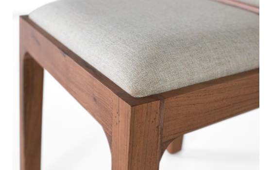 2 Sillas Comedor Madera Acacia Asiento Respaldo Tapizado Aratany